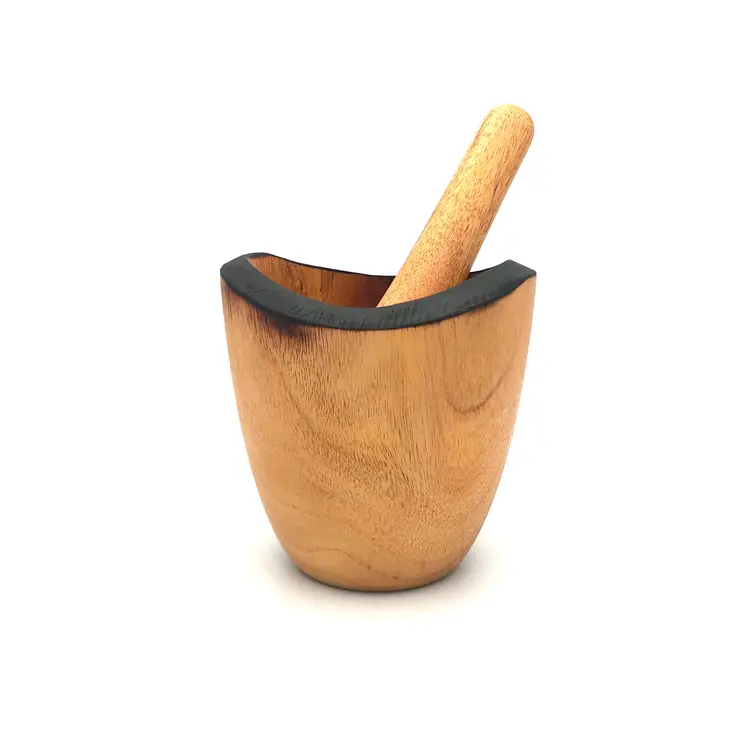 Tropical Hardwood Mortar & Pestle - Rustic  Tall