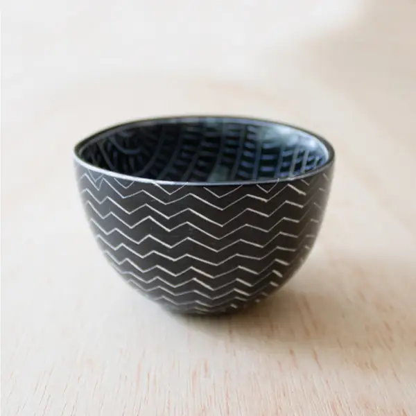 2 Pattern Bowl - Black